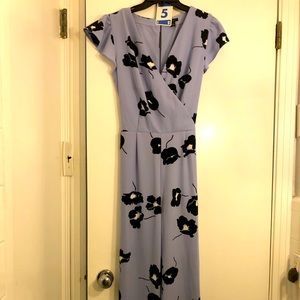 Ann Taylor lilac with flowers,Flutter Sleeve V Neck Jumpsuit With Sash size 6T